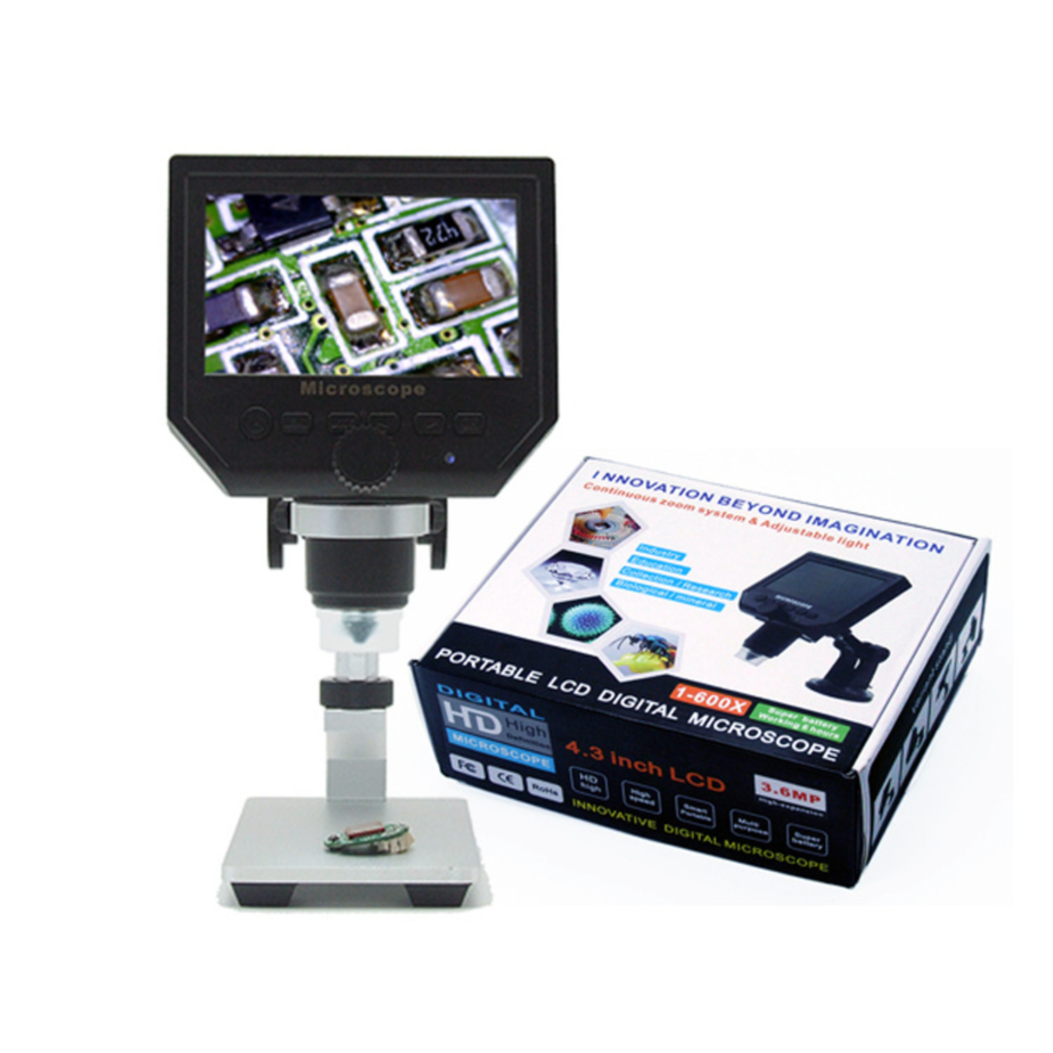Microscope numérique 600x 3.6MP avec support - Otronic