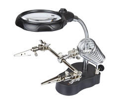 Otronic Magnifying glass with LED lighting, handy clamps and soldering iron holder