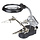 Magnifying glass with LED lighting, handy clamps and soldering iron holder