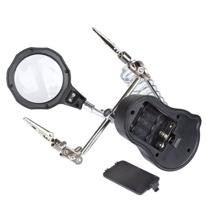 Otronic Magnifying glass with LED lighting, handy clamps and soldering iron holder