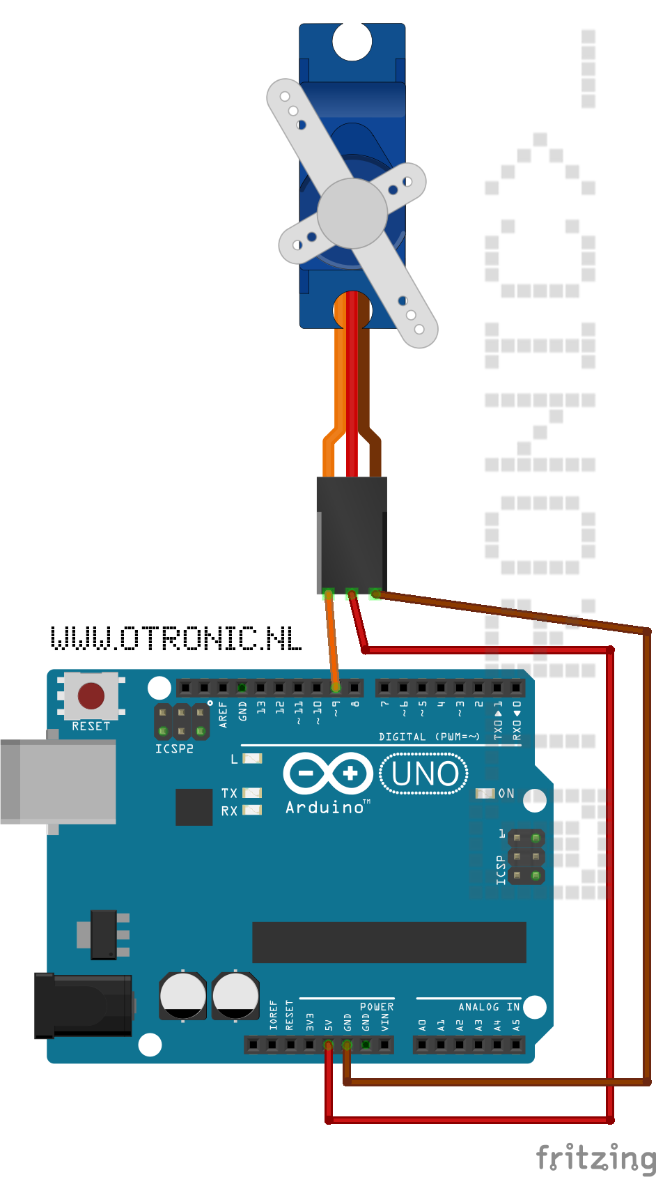 Composants et caractéristiques L'Arduino UNO 2 Servo-moteur