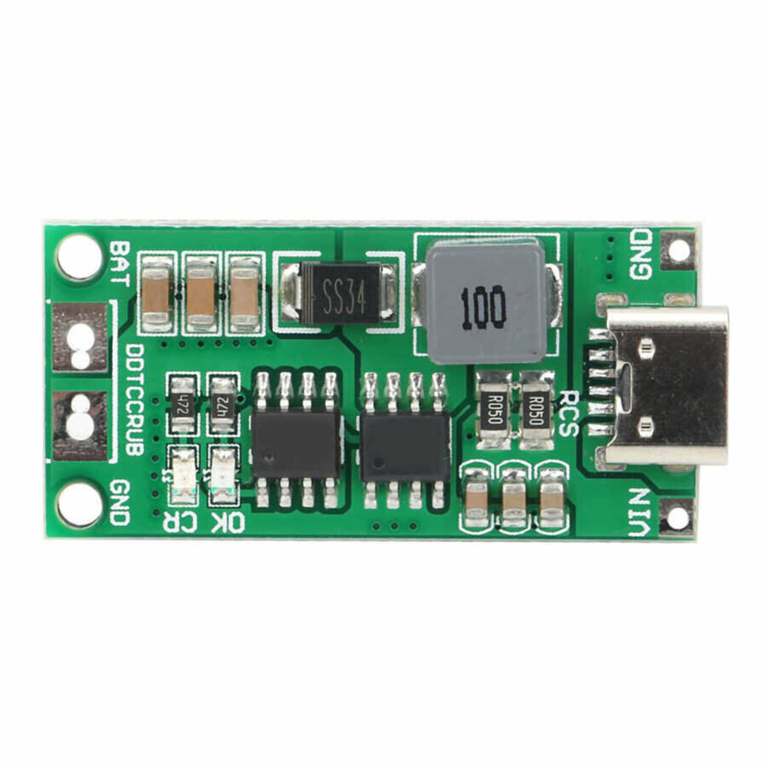 Produktbild von 3A USB-C Lademodul Für 18650 Li-Ion Akkus – USV, 5V/9V/12V, Typ-C