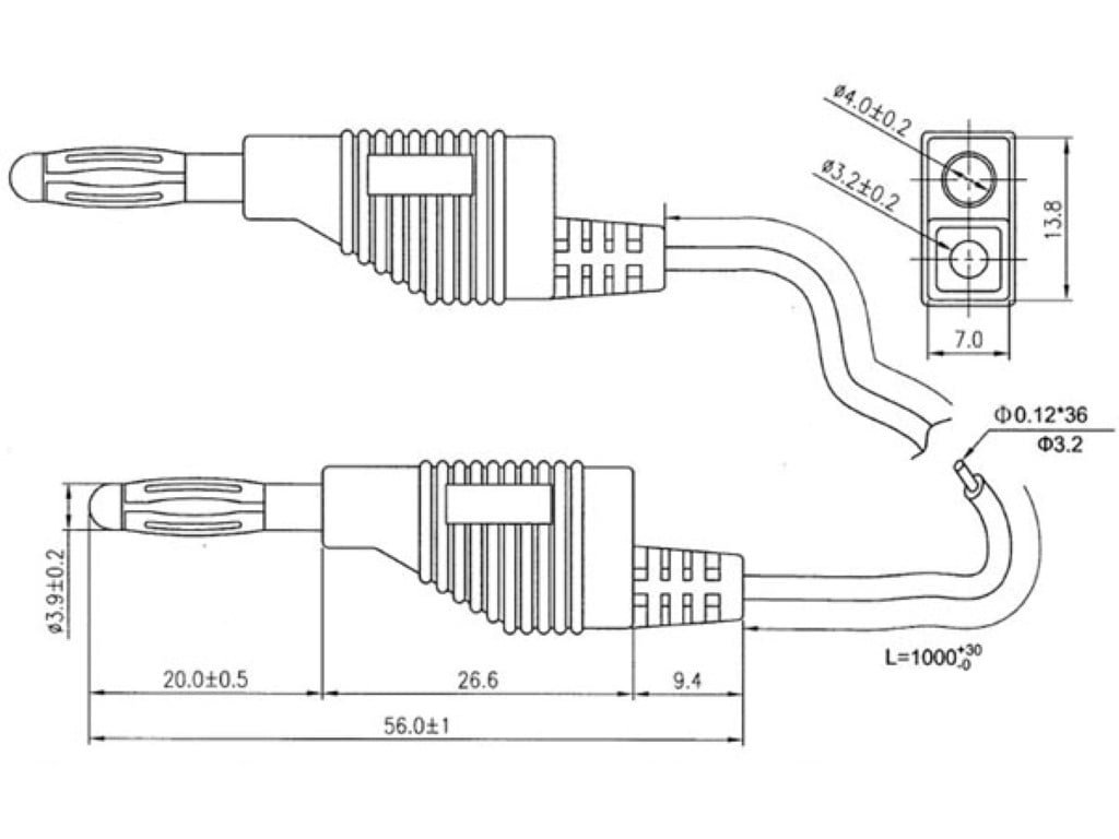 Velleman Cordon de mesure Velleman avec fiches banane moulées par injection de 4 mm, Noir