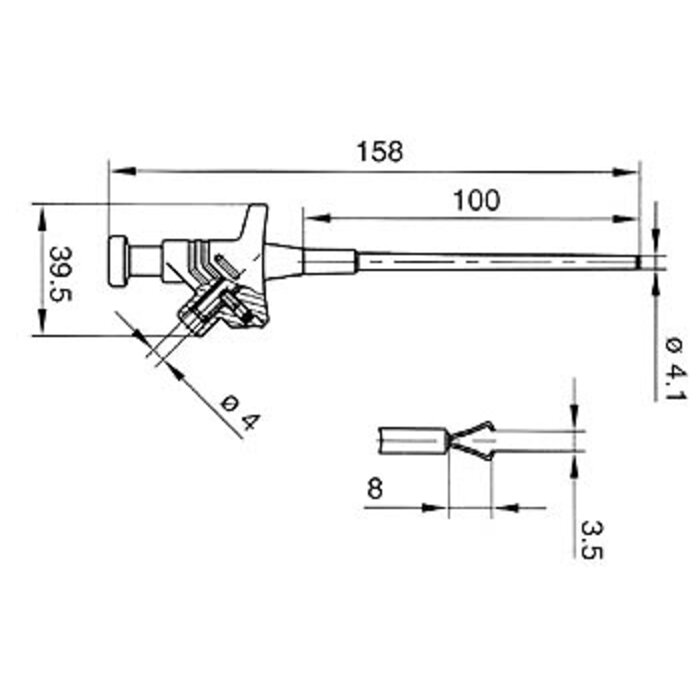 Velleman Flexibler Klemmteststift Rot