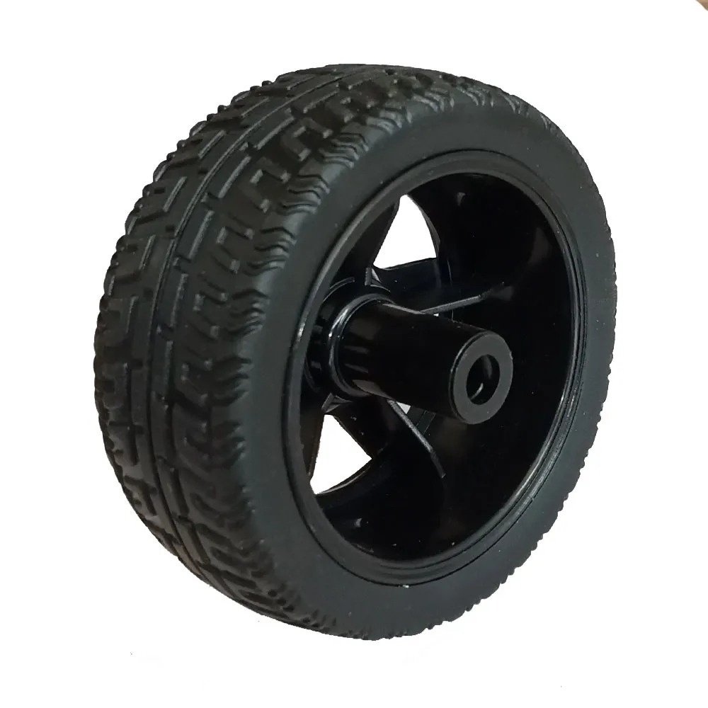 Otronic Wheel with rubber for robot or smart car Black