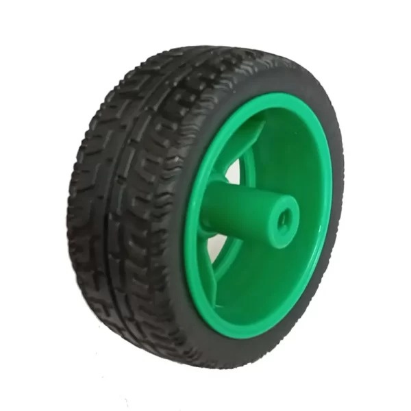 Otronic Wheel with rubber for robot or smart car Green