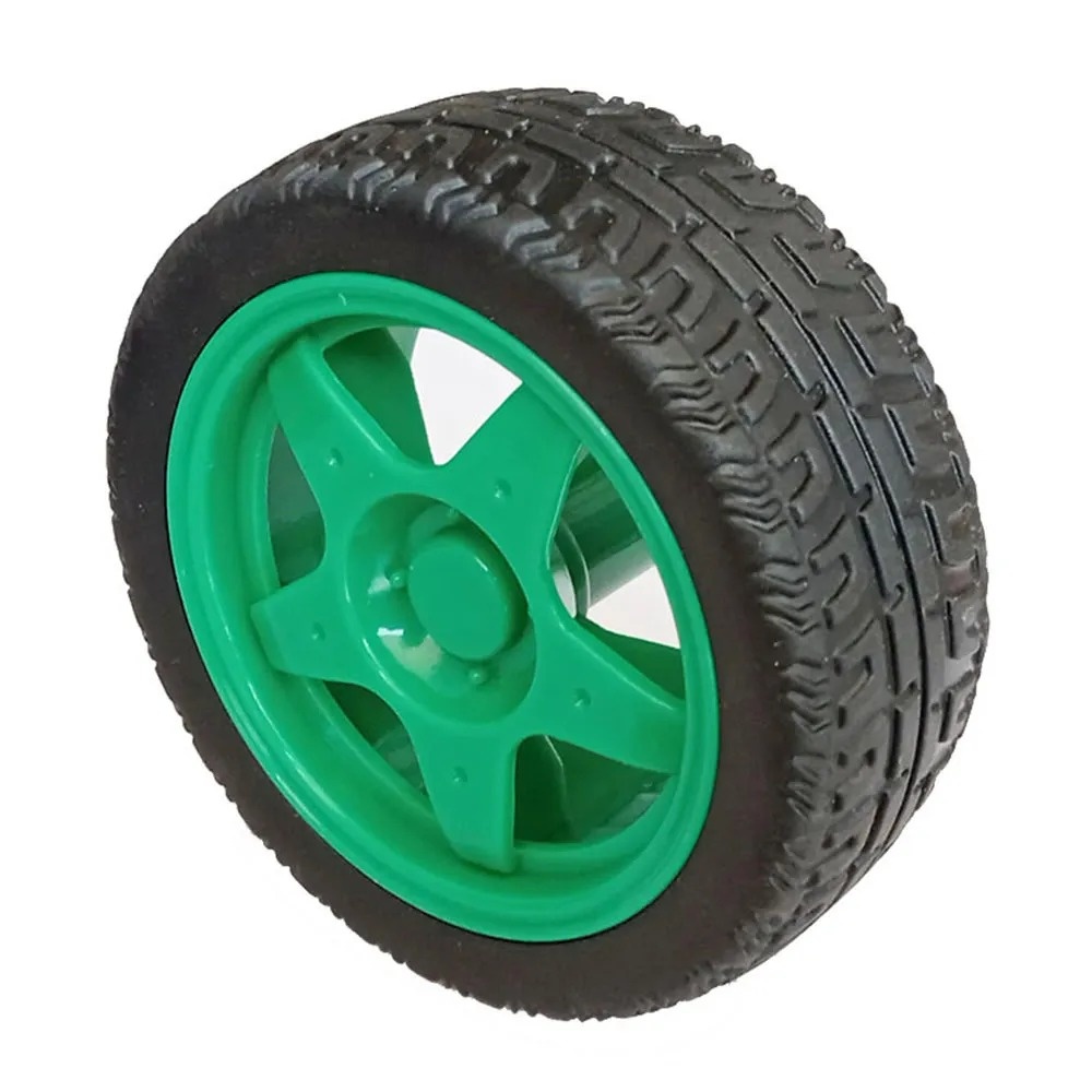 Otronic Wheel with rubber for robot or smart car Green
