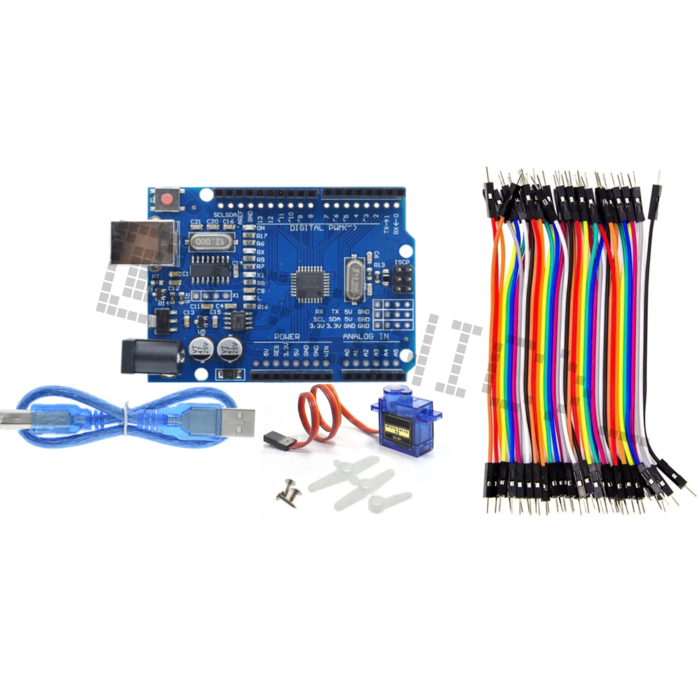Otronic Starter-Kit für Arduino Uno R3 mit SG90-Mikroservo und 40-teiligem Dupont-Kabelsatz