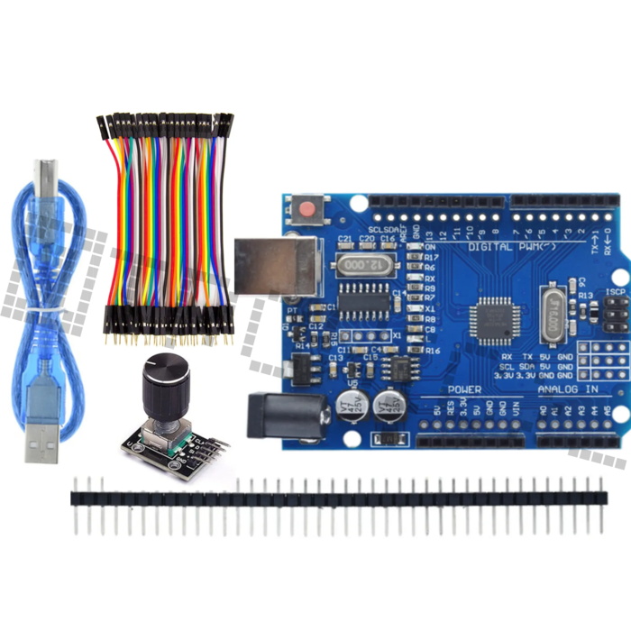Starter Kit for Arduino with Rotary Encoder & 40-Piece Dupont Cable Set