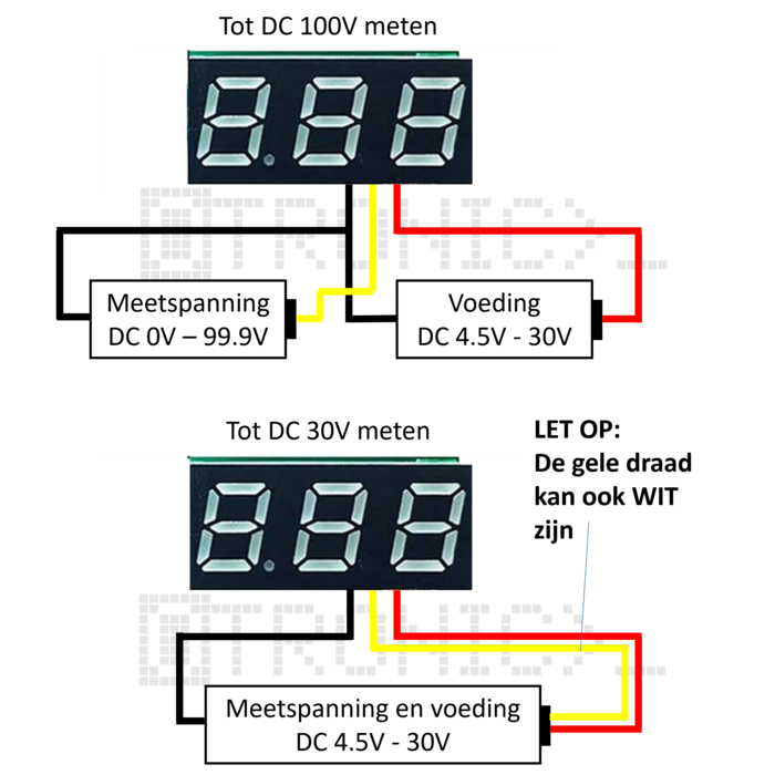 Otronic Voltmeter 0-100 V – Blau, 0,56 Zoll, 3 Drähte