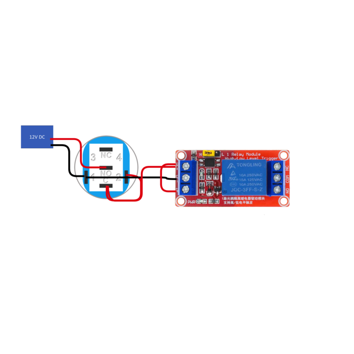 Otronic Druckknopf | Ein-Aus-Selbstsperre | 12-24V LED Blau | Edelstahl | 16mm