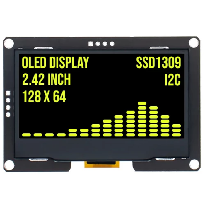 Otronic Écran OLED de 2,4 pouces 128x64 Jaune I2C SSD1309 3,3V