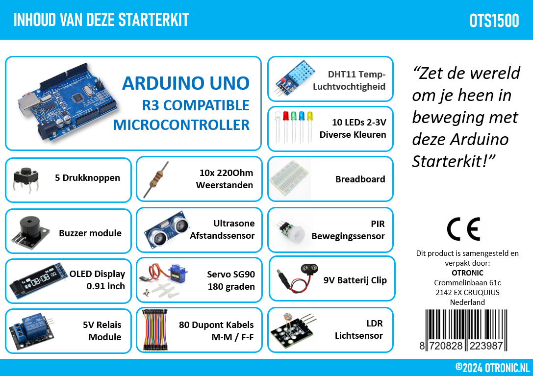 otronic Arduino Starterkit UNO R3 Dutch met gratis ChatGPT toegang