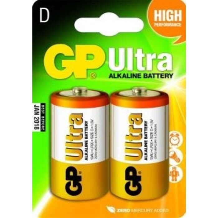 Batterie Alkaline Ultra LR20 1.5V Monocell D-Cell G.P. Blister 2-pack