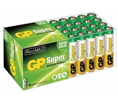 G.P. Alkaline Ultra Battery LR03 AAA 1.5V Mini Penlite Box of 40 pieces