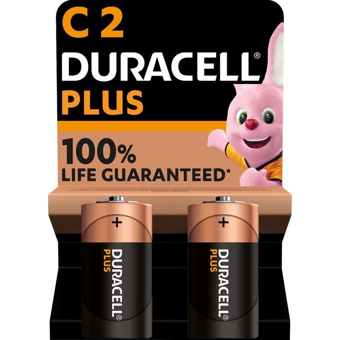Duracell Plus Alkaline MN1400 C-cel 2-Pack LR14
