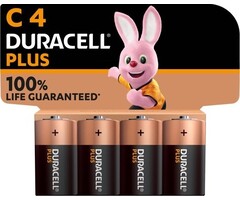 Duracell Plus Alkaline 100% MN1400 C-zelle 4-Pack LR14