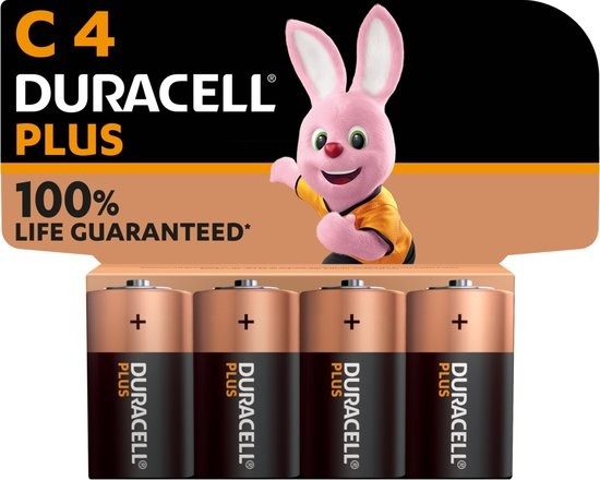 Duracell Plus Alkaline 100% MN1400 C-zelle 4-Pack LR14