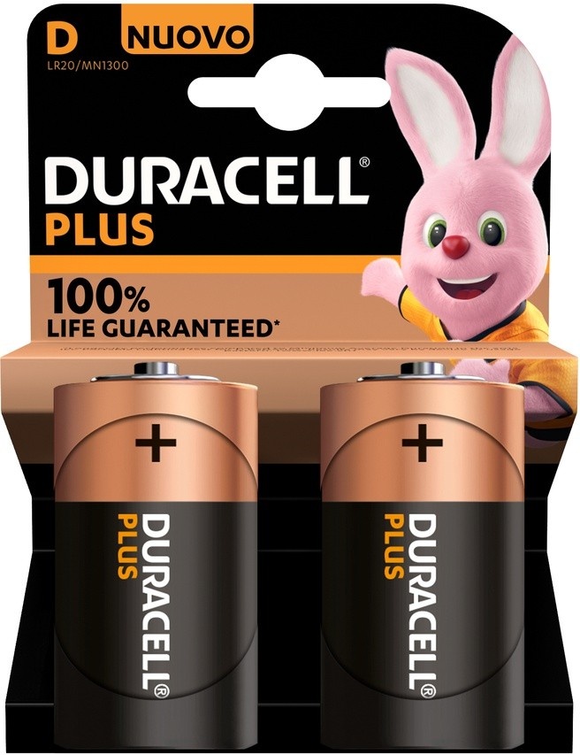Duracell Plus Alkaline MN1300 D-Celle 2-Pack LR20