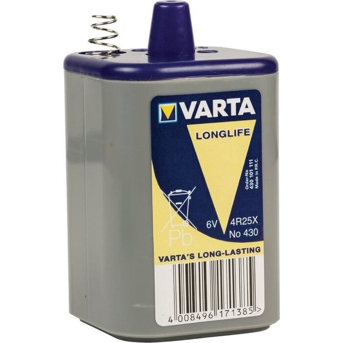 Varta Block Battery 996 4R25 - 6 Volt with Spring