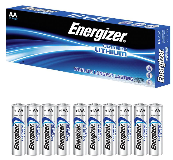 Batteries AA Lithium Energizer Penlite Ultimate LR06 1,5V - Boîte de 10