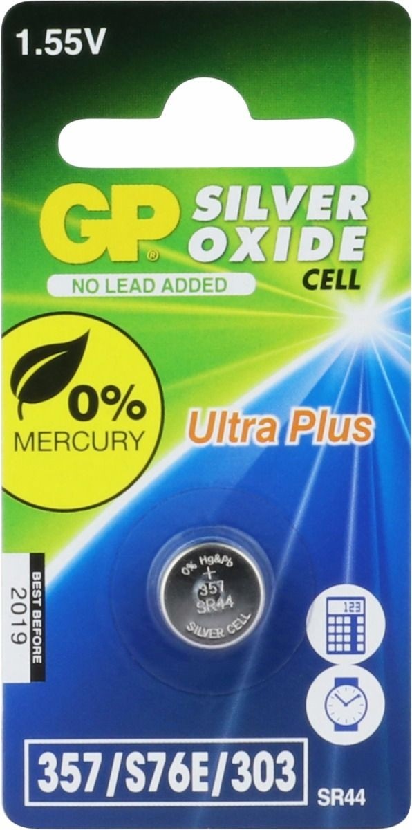 G.P Knoopcelbatterij LR44 357 Alkaline 1.50V - A76 LR1154 V13Ga