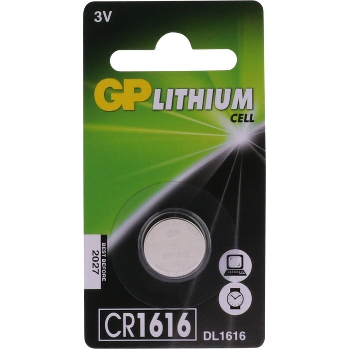 G.P Pile Lithium Knoopcel CR1616 3V