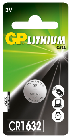 G.P Batterij Lithium Knoopcel CR1632 3Volt