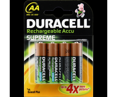 Duracell Rechargeable Nimh Penlite AA Battery 2450Mah Blister 4