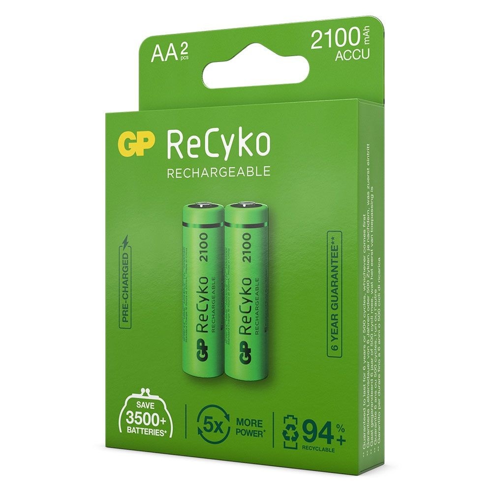 G.P. ReCyko+ Rechargeable Battery AA R06 2100mAh 1.2V Blister 2
