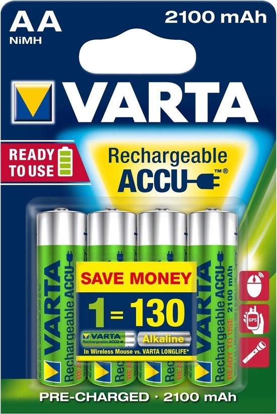 Varta Rechargeable Battery R2Use AA R06 2100mAh Penlite