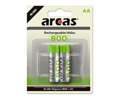 Arcas Wiederaufladbare NiMH AA R06 800mAh 1.2V Penlite BLS2