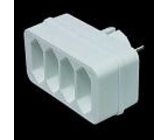 Adapter Plug 4-Way Euro to 1 x RA White