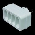 Adaptateur secteur Multiprise 4-fiches Euro vers 1 x RA Blanc