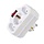 Adapter Plug Splitter 2-V Euro + 1-V RA to 1 x RA White with Switch