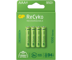 G.P. ReCyko+ Wiederaufladbare Batterie Nimh AAA R03 950mAh 1.2V Bls4