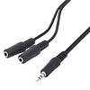 GN-4007Nv Audio Jack Splitter 20Cm - 3.5Mm Male naar 2x 3.5Mm Female
