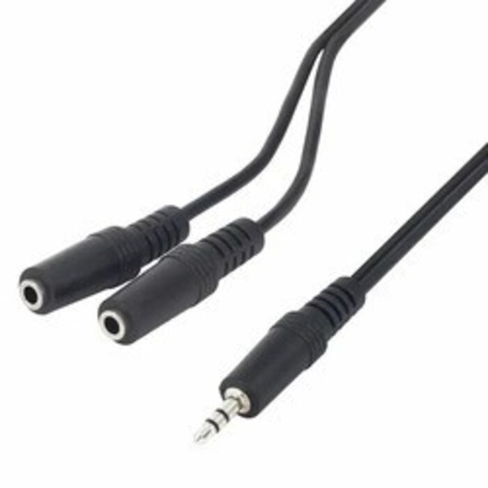 GN-4007Nv Audio Jack Splitter 20Cm - 3.5Mm Male naar 2x 3.5Mm Female