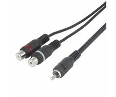 GN-4008Nv Audio Cinch Verteiler 20Cm - 1x Cinch Male zu 2x Cinch Female