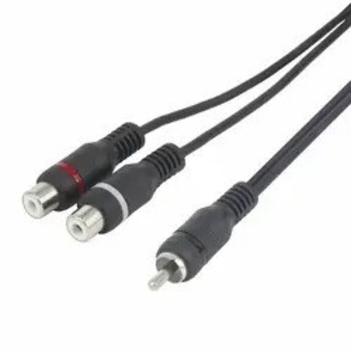 GN-4008Nv Audio RCA Splitter 20Cm - 1x RCA Male to 2x RCA Female