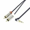 Audio Jack Winklig Tulp Slimline 1,0Mtr 3,5Mm 2x