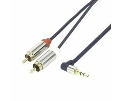 GN-4108Hs 3.00V Prise Audio Angulaire Tulp Slimline 3.0Mtr 3.5Mm St 2x