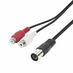 GN-4001 Audio DIN zu Cinch Kabel 20 cm - DIN Stecker zu 2x Cinch Buchse