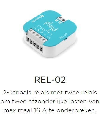 Plejd REL-02 Interrupteur Relais 2 Canaux LED 2-Poles 16A Mesh Bleu