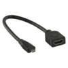 Micro-HDMI to HDMI adapter black 0.2m
