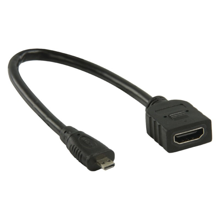 Micro-HDMI to HDMI adapter black 0.2m - ideal for Raspberry Pi