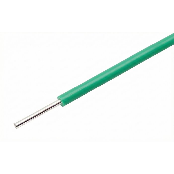 Green 22AWG solid core wire for breadboards per meter