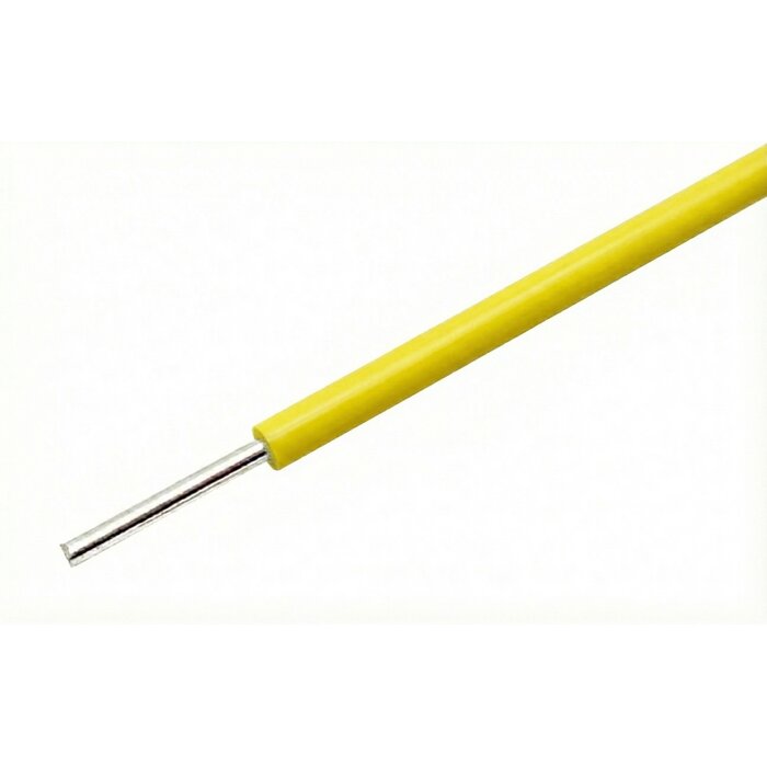Yellow 22AWG solid core wire for breadboards - per meter
