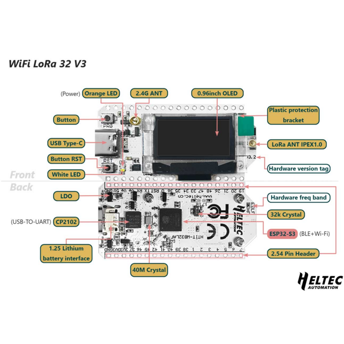 Heltec Heltec WiFi LoRa 32(V3) - ESP32S3 + SX1262 LoRa Node for IoT projects