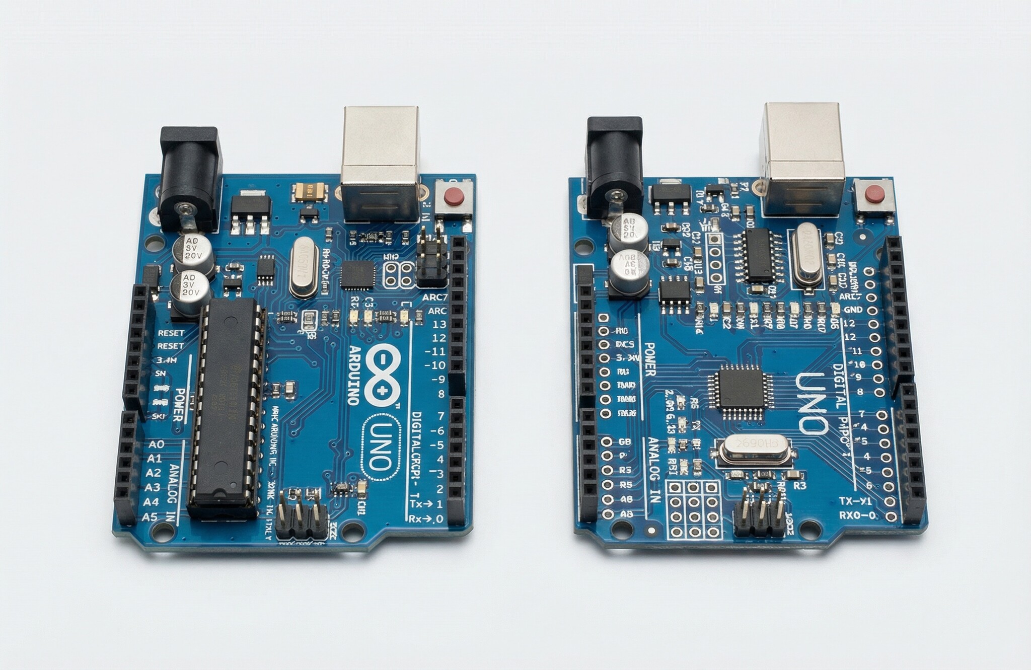 Waarom heeft een originele Arduino UNO R3 geen driver nodig (en een clone soms wel)?